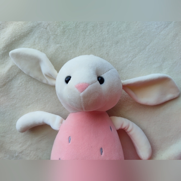 Super Soft Strawberry Bunny Plush Spring Easter - Picture 3 of 9
